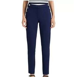 Lauren Ralph Lauren Dark Blue/Navy side button Straight Leg Pants M
